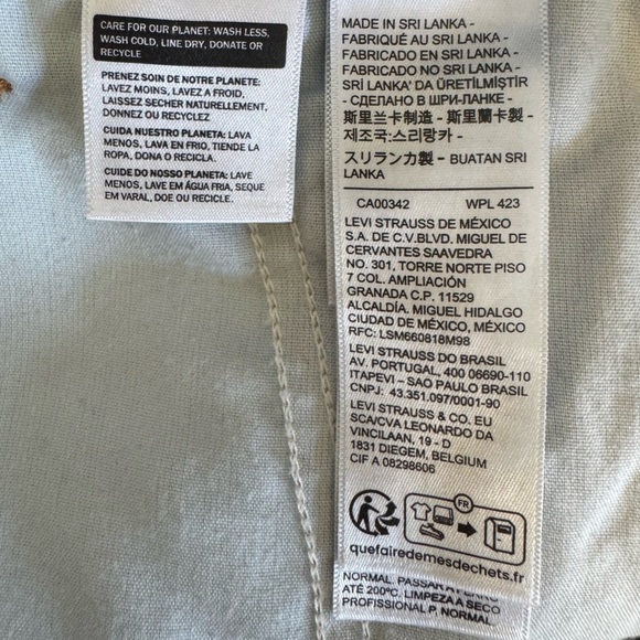 Levi's Blue Denim 100% Cotton Women's Button Up Romper Pockets Cinched Waist XS - Picture 13 of 15